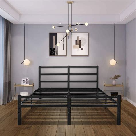 King Size Metal Bed Frames With Headboard For Box Spring 